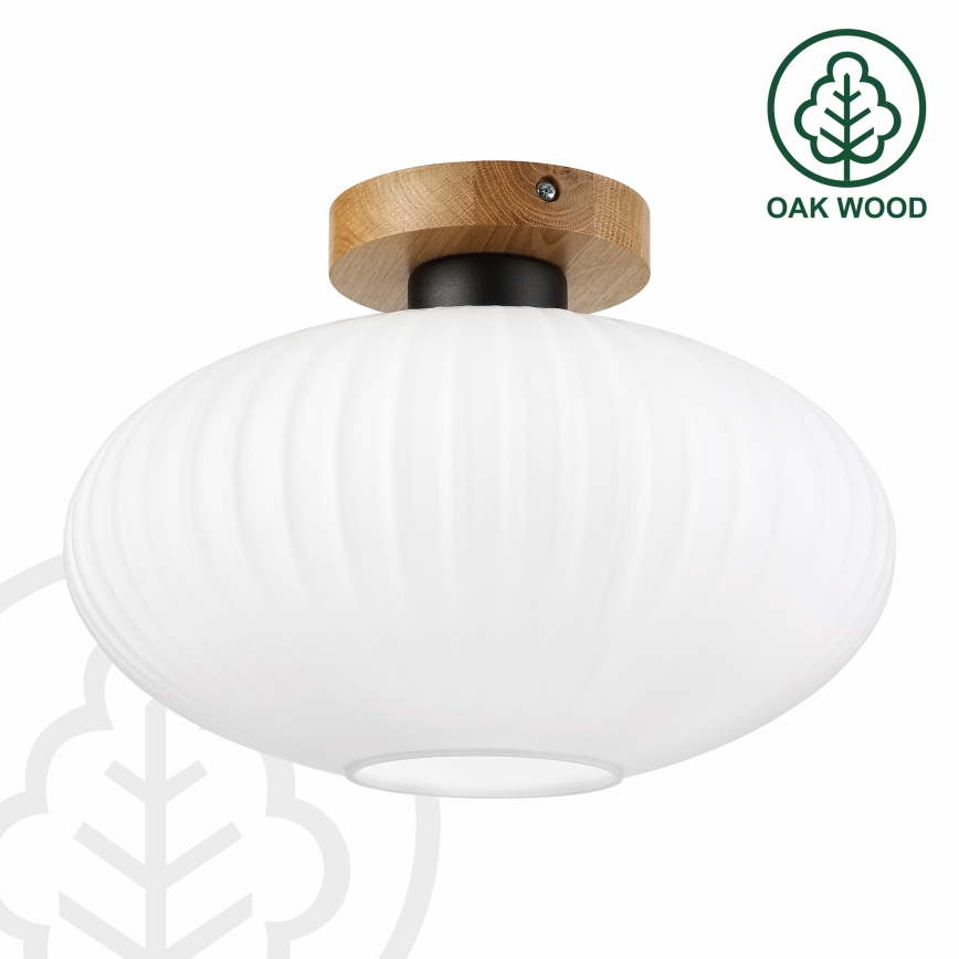 Kattovalaisin HARMA WOOD 1xE27/15W/230V tammi/valkoinen, halkaisija 30 cm