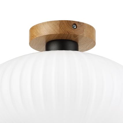 Kattovalaisin HARMA WOOD 1xE27/15W/230V tammi/valkoinen, halkaisija 30 cm