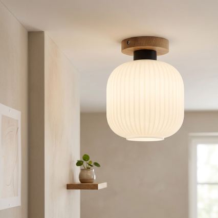Kattovalaisin HARMA WOOD 1xE27/15W/230V tammi/valkoinen Ø 20 cm