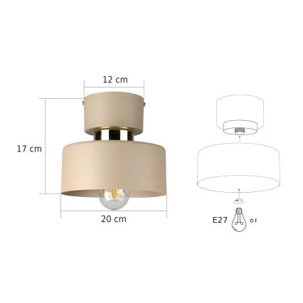 Kattovalaisin IGNIA 1xE27/60W/230V beige/kultainen