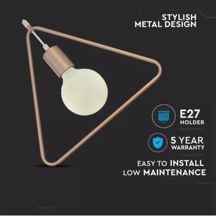 Kattovalaisin johdossa 1xE27/60W/230V kolmio