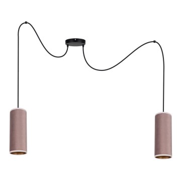 Kattovalaisin köydellä AVALO 2xE27/60W/230V hämähäkki vaaleanpunainen/kupari
