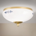 Kattovalaisin LANDHAUS 1xE27/60W/230V halkaisija 21 cm messinki/valkoinen/sininen