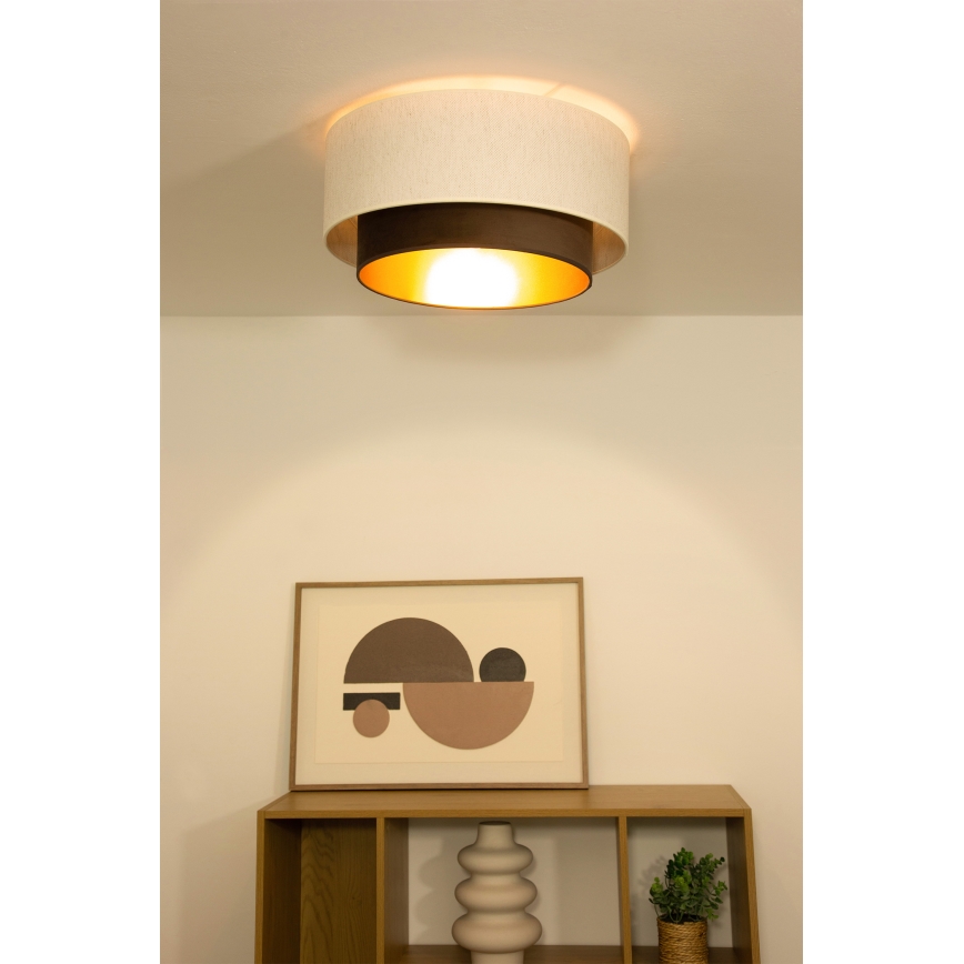Kattovalaisin NATIA 1xE27/60W/230V, Ø 45 cm, valkoinen/ruskea