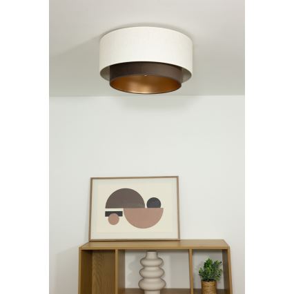 Kattovalaisin NATIA 1xE27/60W/230V, Ø 45 cm, valkoinen/ruskea