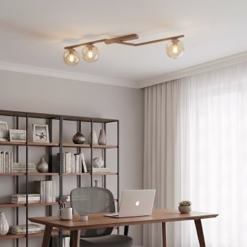 Kattovalaisin NATON 3xE14/10W/230V beige/savunvärinen
