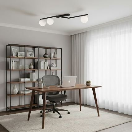 Kattovalaisin NATON 3xE14/10W/230V musta/valkoinen