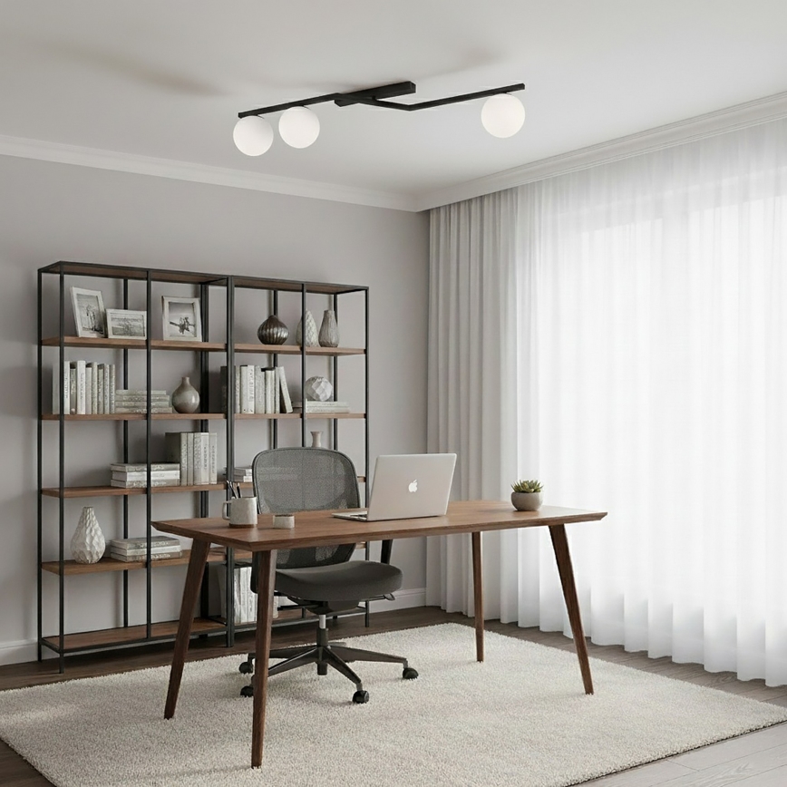 Kattovalaisin NATON 3xE14/10W/230V musta/valkoinen