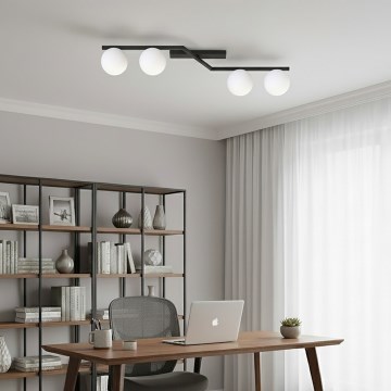 Kattovalaisin NATON 4xE14/10W/230V musta/valkoinen