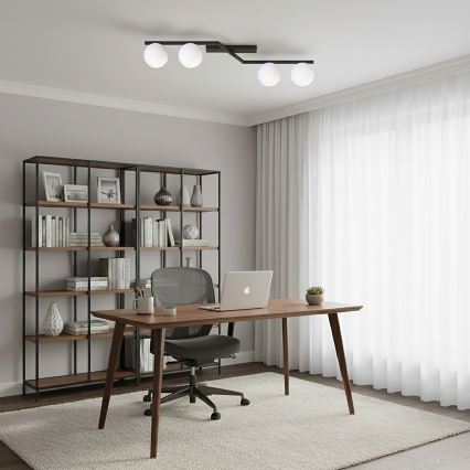 Kattovalaisin NATON 4xE14/10W/230V musta/valkoinen