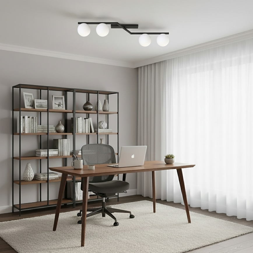 Kattovalaisin NATON 4xE14/10W/230V musta/valkoinen