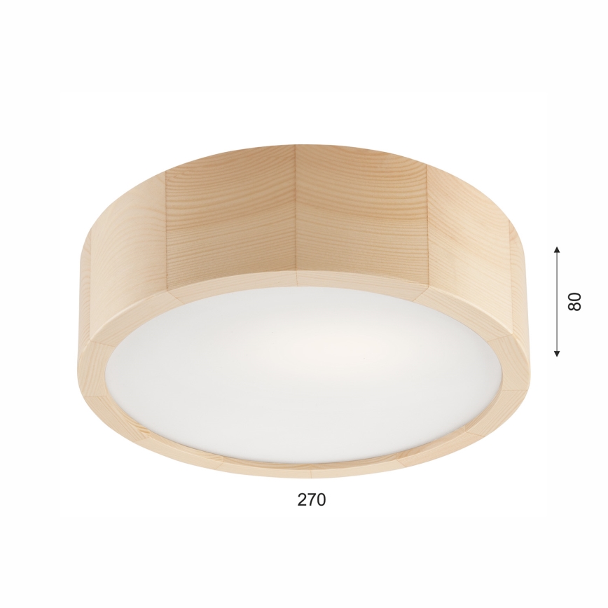 Kattovalaisin NATURAL 1xE27/60W/230V, halkaisija 27,5 cm, mänty