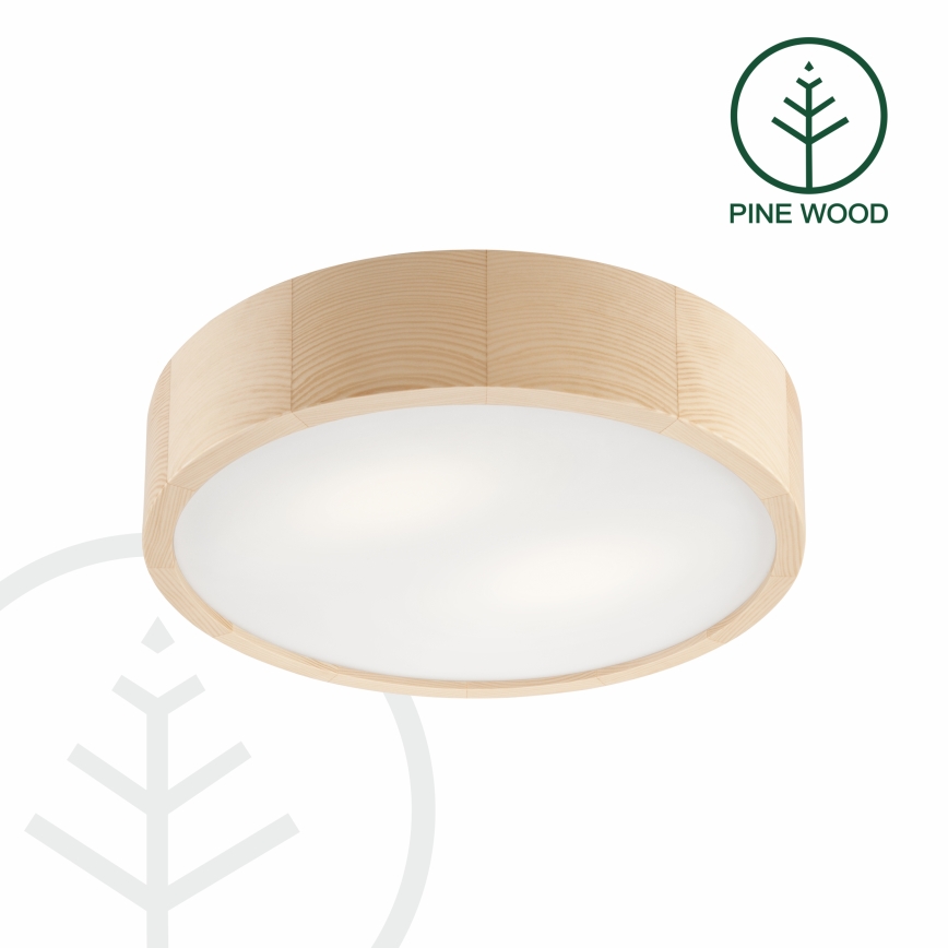 Kattovalaisin NATURAL 2xE27/60W/230V, halkaisija 37,5 cm, mänty