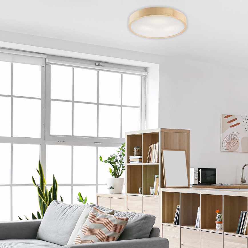 Kattovalaisin NATURAL 3xE27/60W/230V ? 47 cm mänty