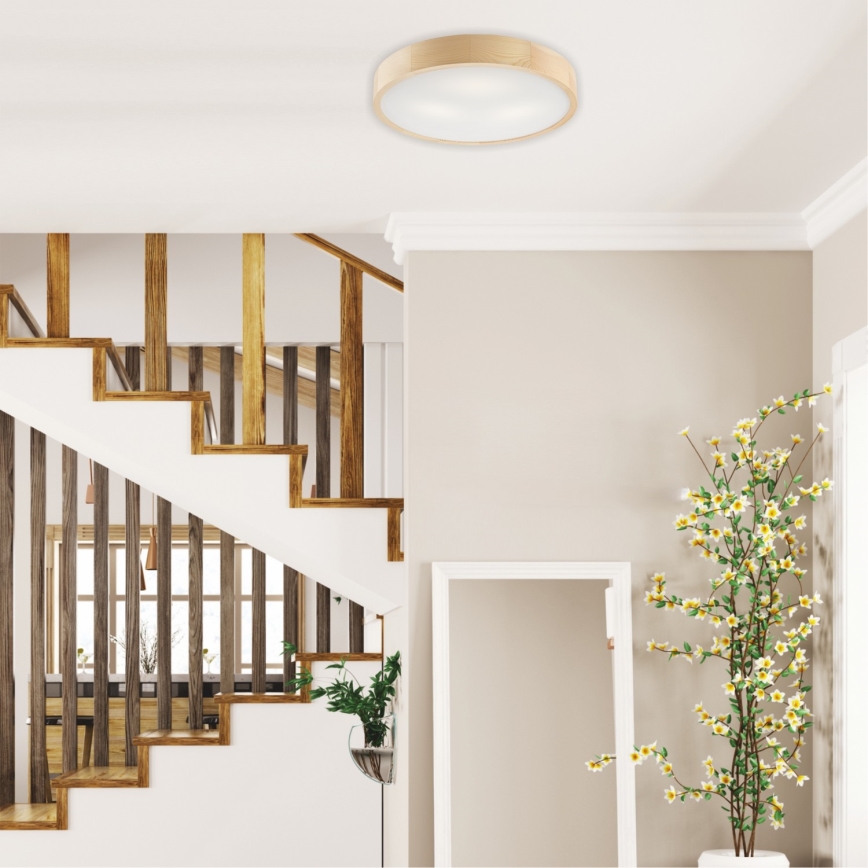 Kattovalaisin NATURAL 3xE27/60W/230V ? 47 cm mänty