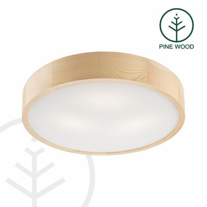 Kattovalaisin NATURAL 3xE27/60W/230V, halkaisija 47,5 cm, mänty