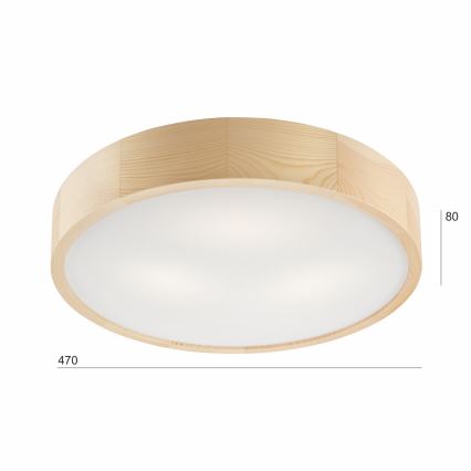 Kattovalaisin NATURAL 3xE27/60W/230V, halkaisija 47,5 cm, mänty