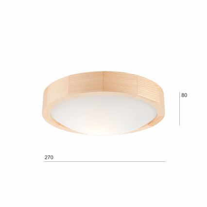 Kattovalaisin NATURAL SLIM 1xE27/60W/230V ø 27 cm mänty