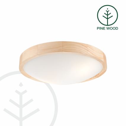 Kattovalaisin NATURAL SLIM 2xE27/60W/230V ø 37 cm mänty