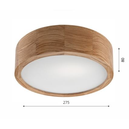 Kattovalaisin OAK 1xE27/60W/230V tammi Ø 27,5 cm