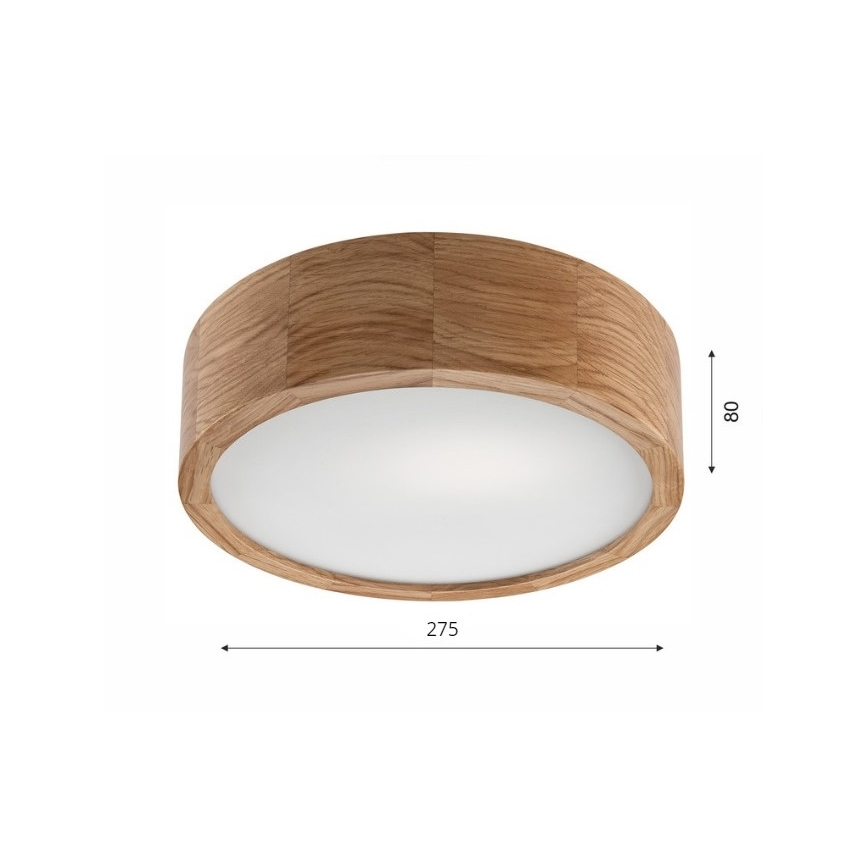Kattovalaisin OAK 1xE27/60W/230V tammi Ø 27,5 cm
