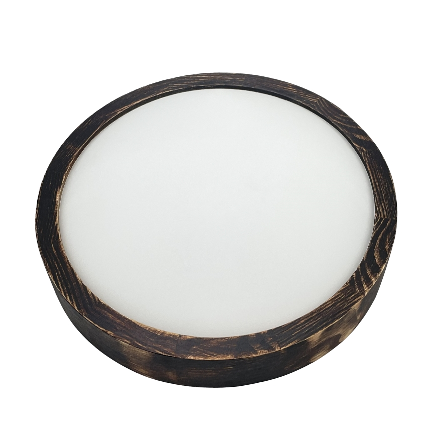 Kattovalaisin OAK SMOKY SLIM 1xE27/15W/230V halkaisija 27 cm tammi/tummanruskea