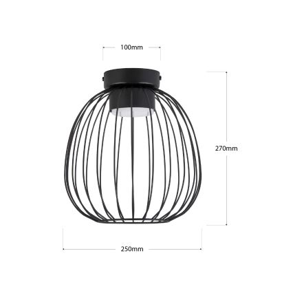 Kattovalaisin OVELLA 1xGX53/10W/230V, halkaisija 25 cm, musta