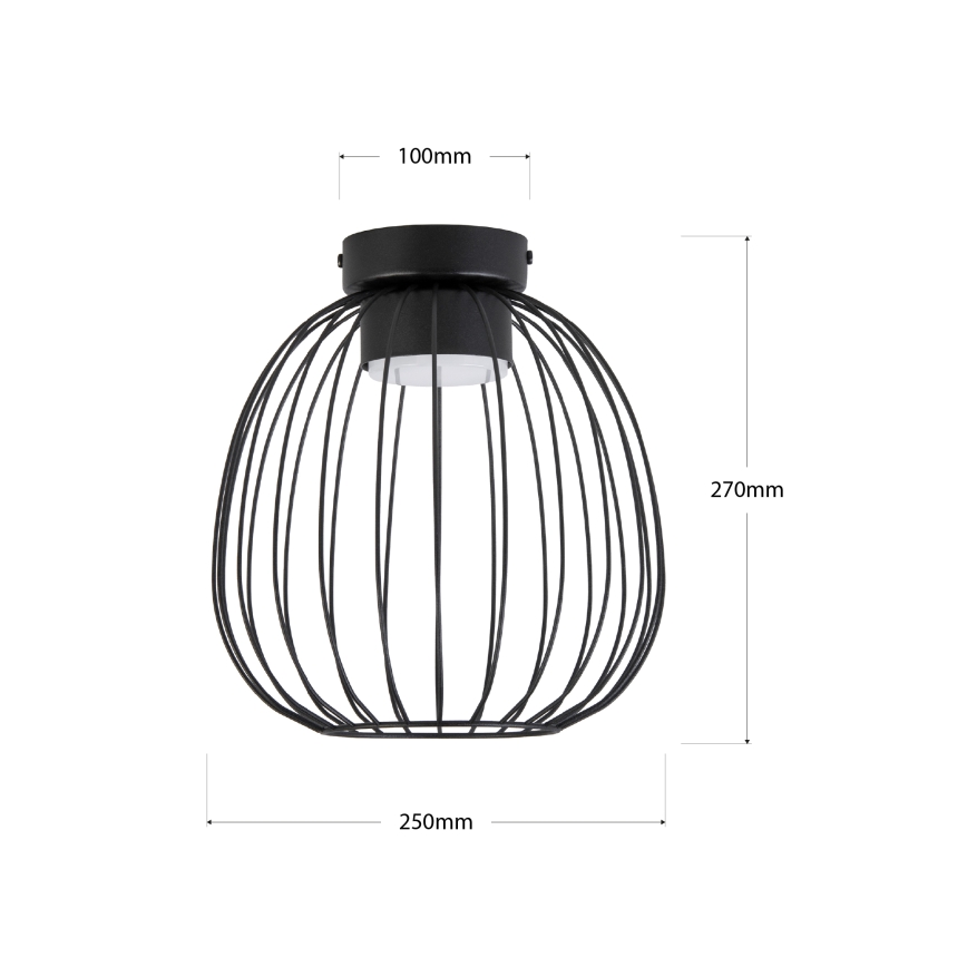 Kattovalaisin OVELLA 1xGX53/10W/230V, halkaisija 25 cm, musta