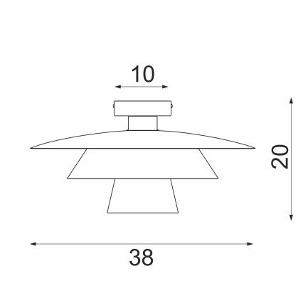 Kattovalaisin PLATO 1xE27/15W/230V, halkaisija 32 cm, valkoinen