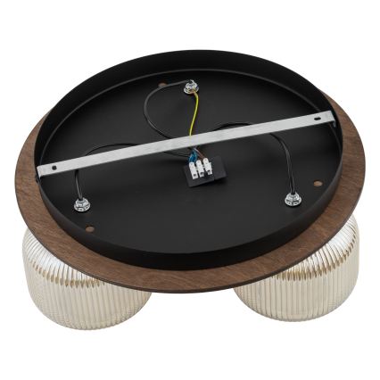 Kattovalaisin SALVIA 3xE14/10W/230V Ø 40 cm ruskea/savunruskea