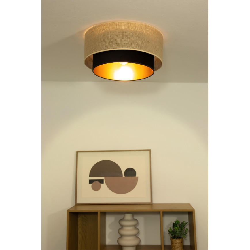 Kattovalaisin SARTA 1xE27/60W/230V halkaisija 45 cm musta/juutti