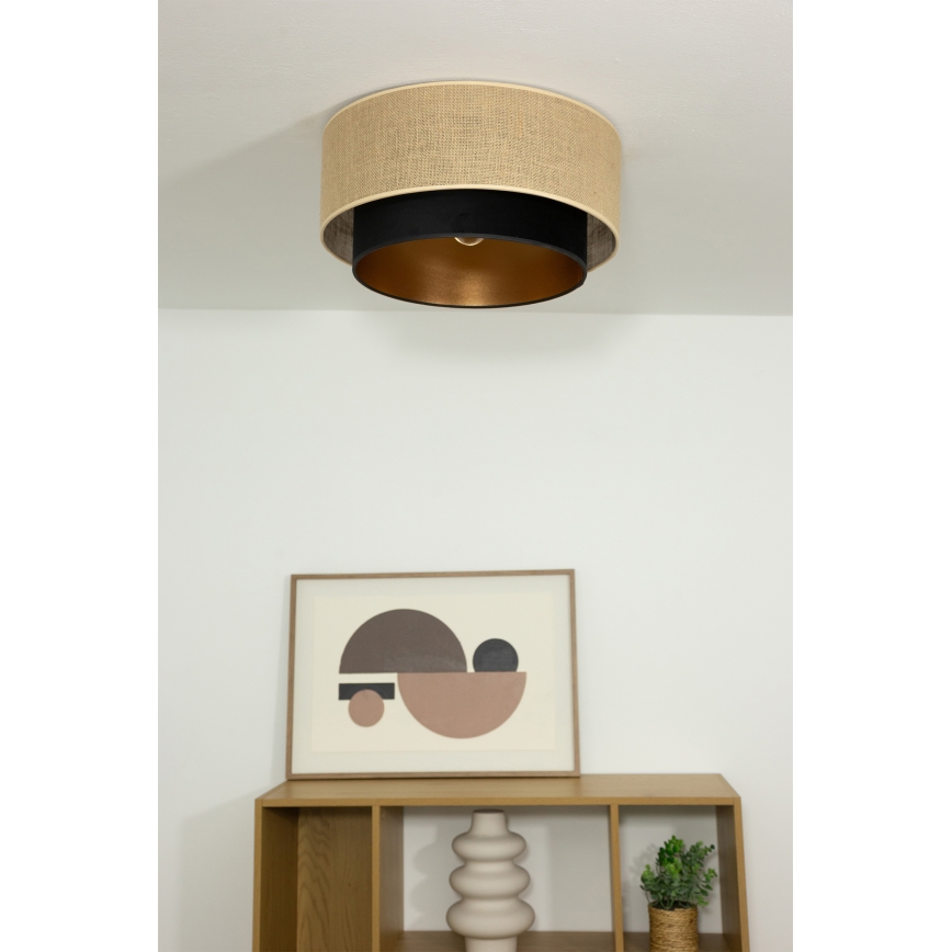 Kattovalaisin SARTA 1xE27/60W/230V halkaisija 45 cm musta/juutti