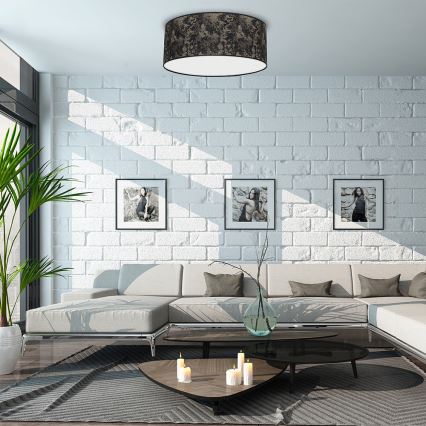 Kattovalaisin SATINO 2xE27/60W/230V musta/kulta