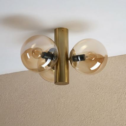Kattovalaisin SFERIO 3xE14/5W/230V messinki/savunbeige
