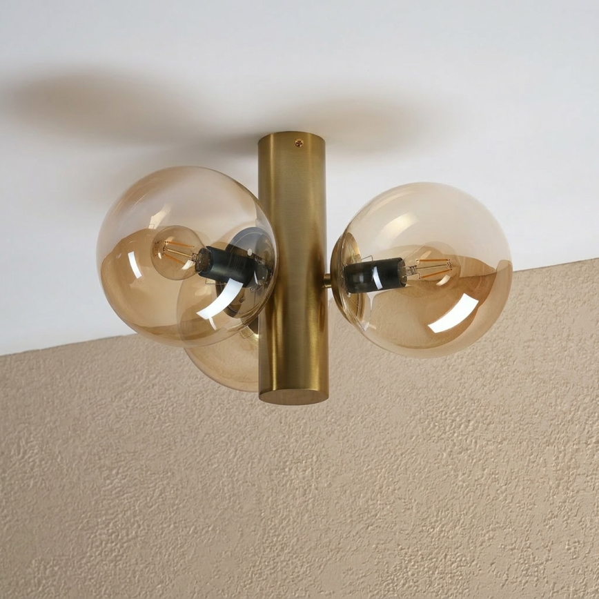 Kattovalaisin SFERIO 3xE14/5W/230V messinki/savunbeige