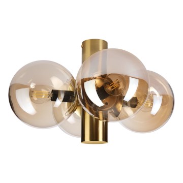 Kattovalaisin SFERIO 4xE14/5W/230V messinki/savuinen beige