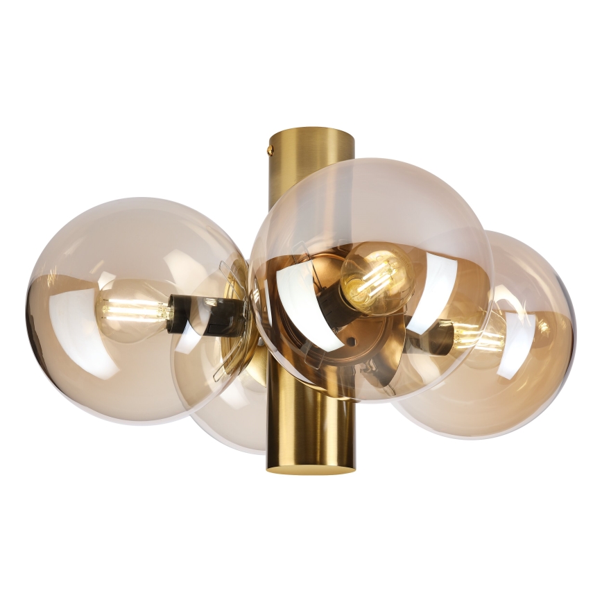Kattovalaisin SFERIO 4xE14/5W/230V messinki/savuinen beige