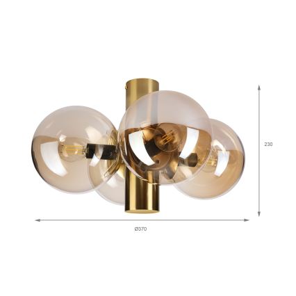 Kattovalaisin SFERIO 4xE14/5W/230V messinki/savuinen beige
