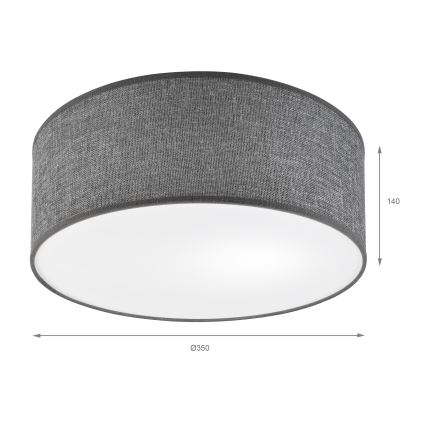 Kattovalaisin SIRJA 1xE27/15W/230V halkaisija 35 cm harmaa