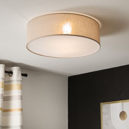 Kattovalaisin SIRJA 2xE27/15W/230V Ø 45 cm beige