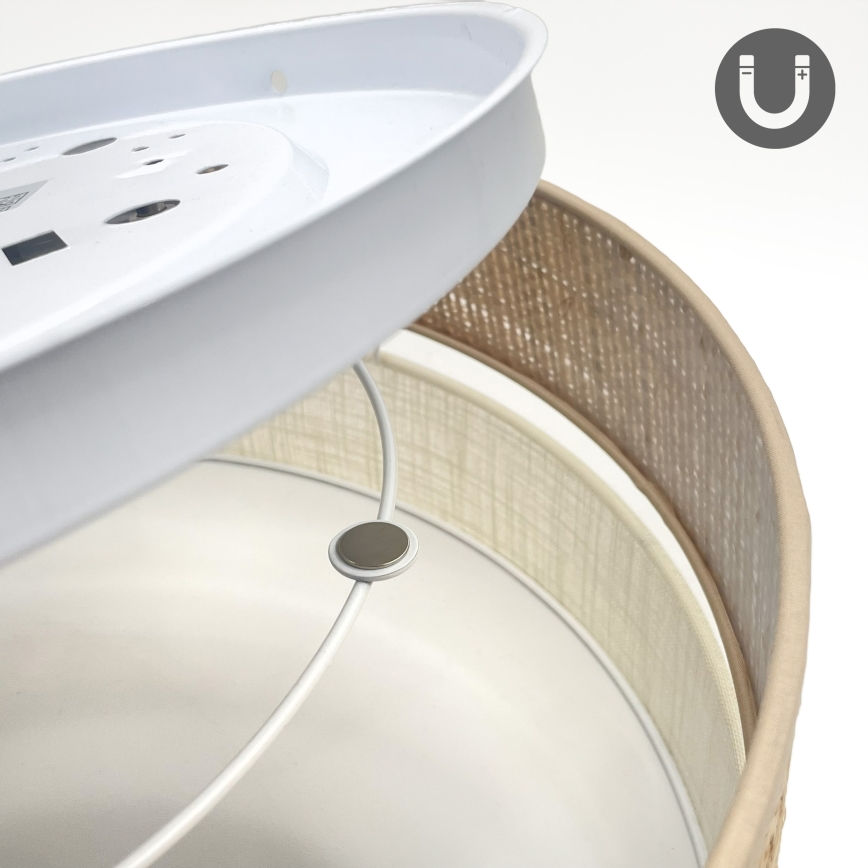 Kattovalaisin SIRJA BOHO, 2 x E27, 15 W, 230 V, halkaisija 45 cm, beige/kerma