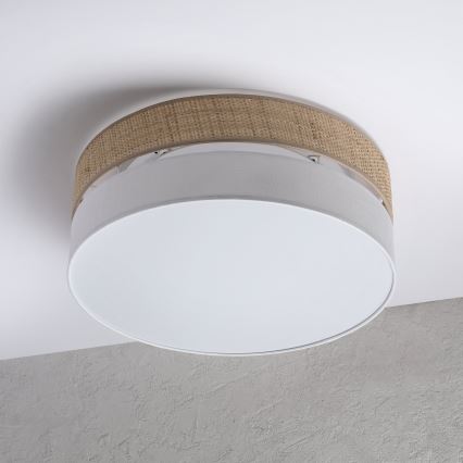 Kattovalaisin SIRJA BOHO 2xE27/15W/230V, halkaisija 45 cm, beige/valkoinen