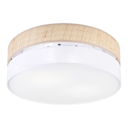 Kattovalaisin SIRJA BOHO 2xE27/15W/230V, halkaisija 45 cm, beige/valkoinen