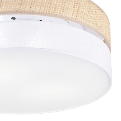 Kattovalaisin SIRJA BOHO 2xE27/15W/230V, halkaisija 45 cm, beige/valkoinen