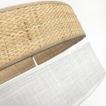 Kattovalaisin SIRJA BOHO 2xE27/15W/230V, halkaisija 45 cm, beige/valkoinen