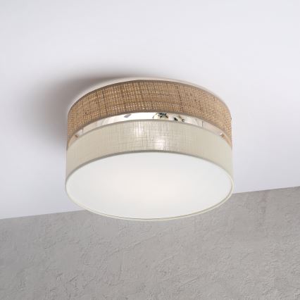 Kattovalaisin SIRJA DOUBLE BOHO 2xE14/15W/230V halkaisija 35 cm beige/kerma