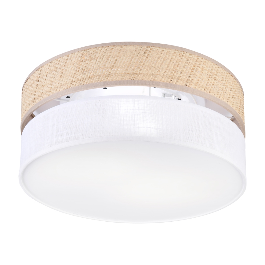 Kattovalaisin SIRJA DOUBLE BOHO 2xE14/15W/230V, halkaisija 35 cm, beige/valkoinen