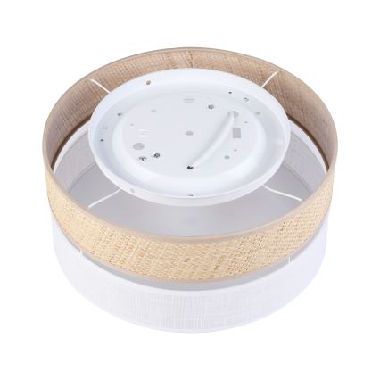 Kattovalaisin SIRJA DOUBLE BOHO 2xE14/15W/230V, halkaisija 35 cm, beige/valkoinen