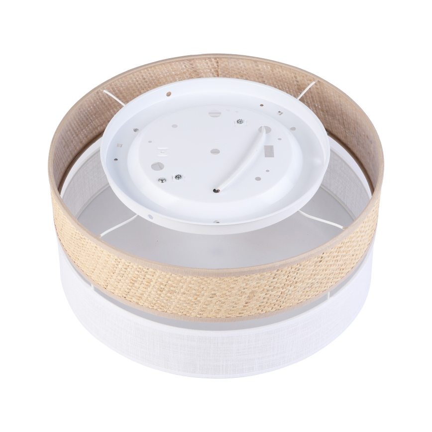 Kattovalaisin SIRJA DOUBLE BOHO 2xE14/15W/230V, halkaisija 35 cm, beige/valkoinen