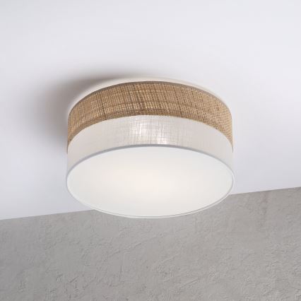 Kattovalaisin SIRJA DOUBLE BOHO 2xE14/15W/230V halkaisija 35 cm beige/valkoinen